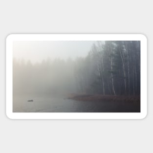 Foggy lake and forest Sticker